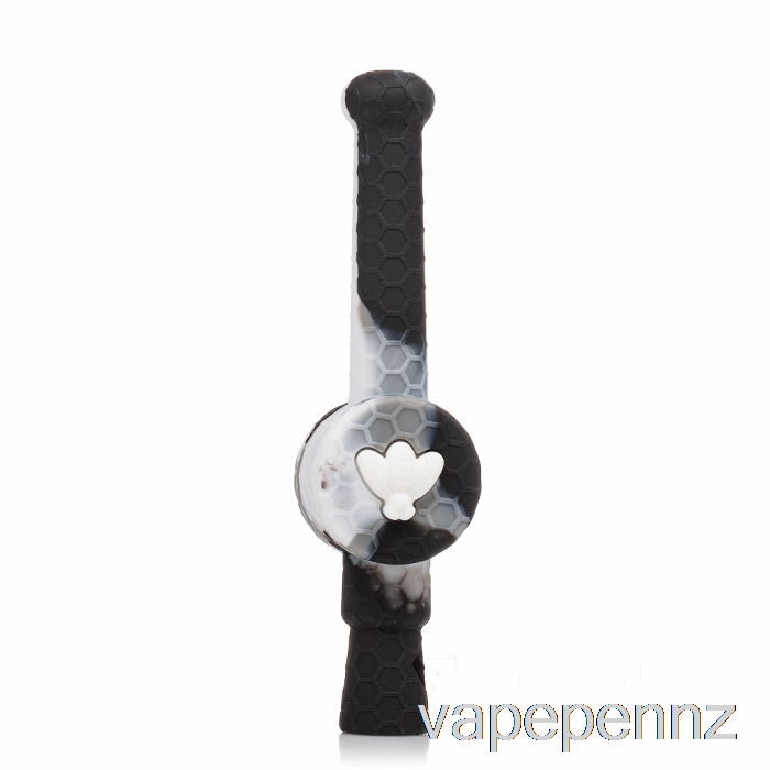 Stratus Reclaimer Honey Dipper Silicone Dab Straw Marble Grey (Black / Grey / White) VAPE NZ